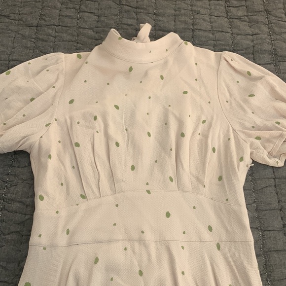 Free People Tan and Green Dot Dress - Picture 3 of 5